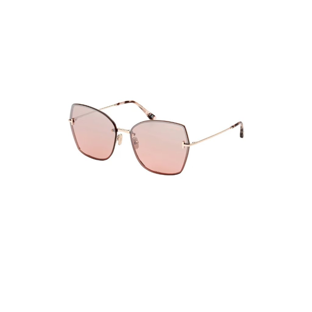 Tom Ford Nickie Sunglasses In Shiny Rose Gold & Rose Havana